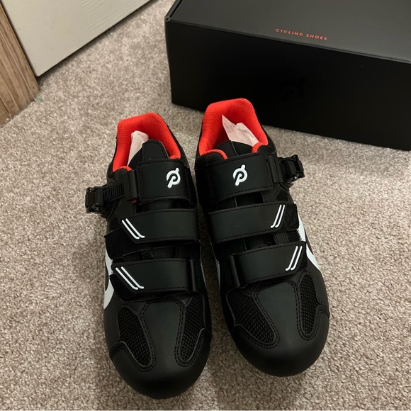 Peloton Cycling Shoes Unisex Sz 41 Cleats Black Red - Picture 2 of 11